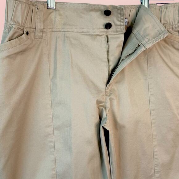 Catherines Comfort Waist Straight Pants Stretch Plus Size 1XWP Petite Khaki NWT - Picture 6 of 12